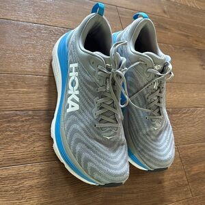 HOKA Gavin’s 5 Men's Sz 14 Gray and Blue Running Shoes GUC